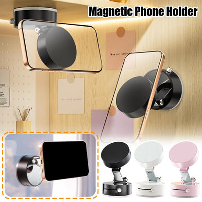 2025 New Vacuum Magnetic Suction Phone Holder, Magnetic Suction Phone Mount, Foldable and Retractable Double-Sided Magnetic Phone Holder, Folding Swivel Stand
