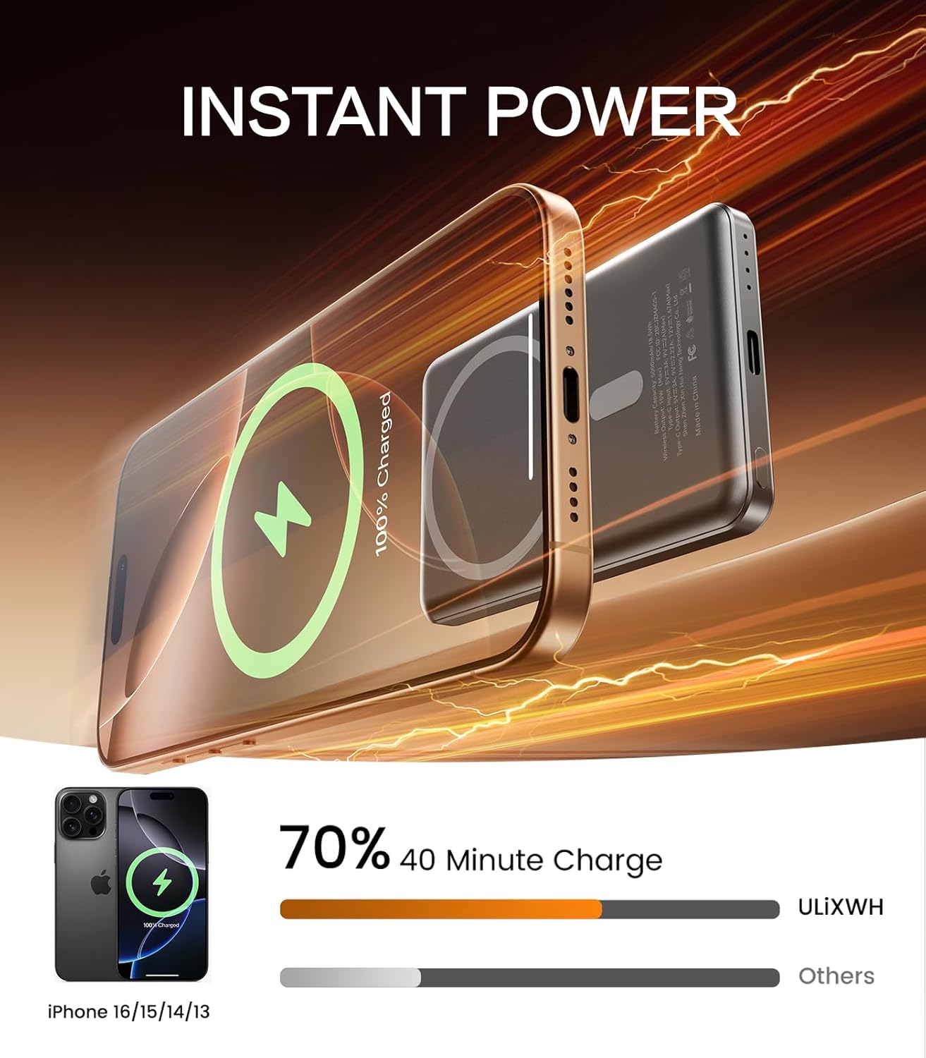 [0.3" Ultra Slim] [Alloy-Made]  for Magsafe Portable Charger for Iphone, 2025 Upgrade 5000Mah Fast Charging Magnetic Power Bank, Wireless Battery Pack for Iphone 17 Air 16 15 Pro Max 14 13, Grey