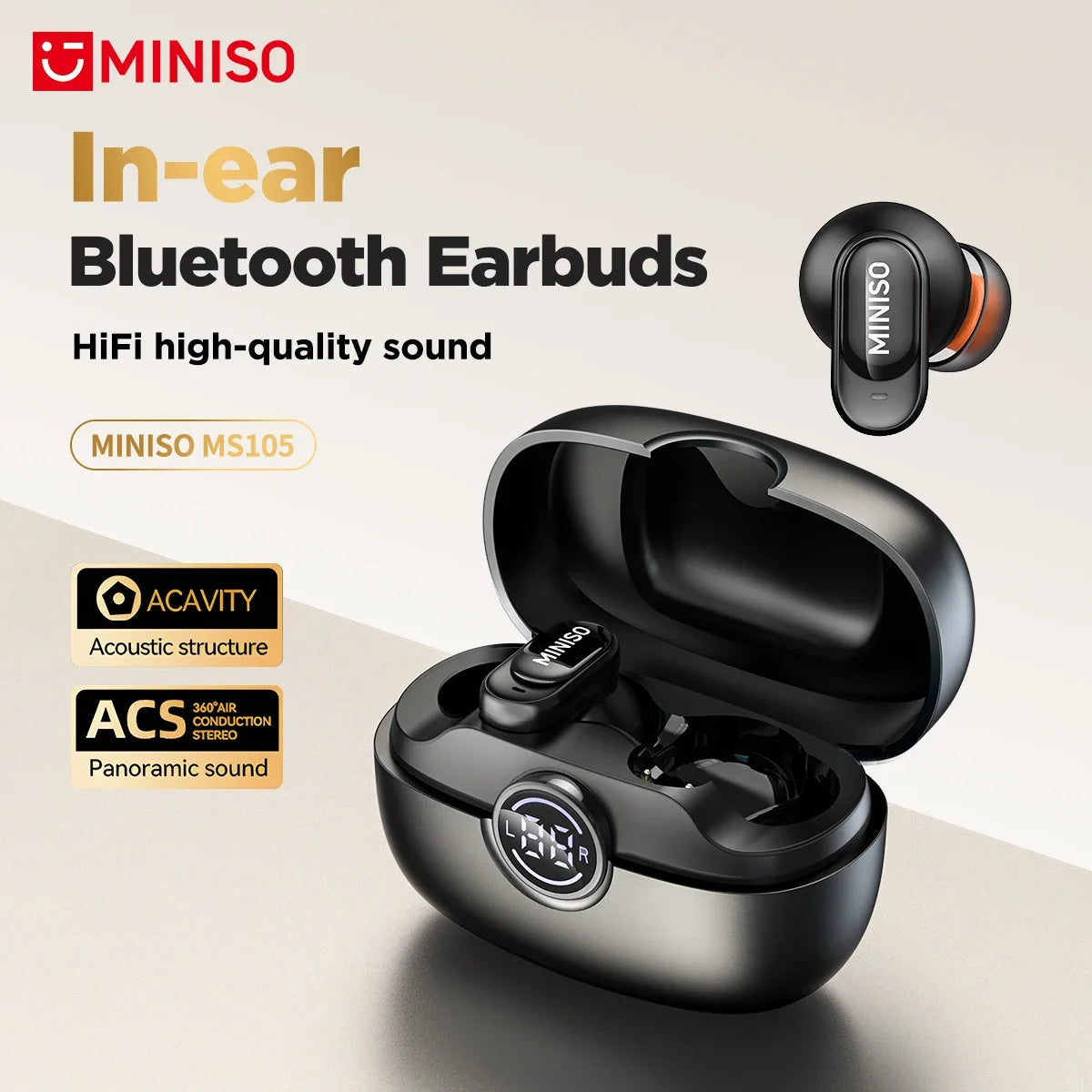 MS105 Bluetooth Earphone In-Ear Earbuds Soft Earbuds Wireless Headphones Waterproof IPX5